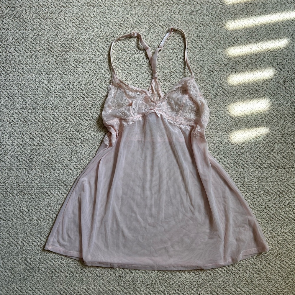 baby pink babydoll slip dress